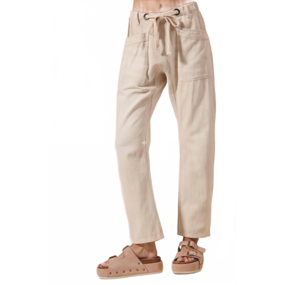 NEW SO ME slim barrel pant in beige